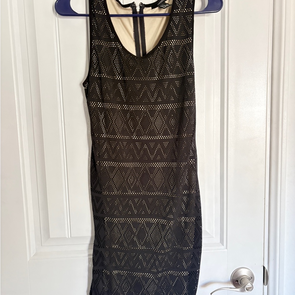 Black bodicon Dress geometric pattern